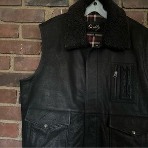 Scully Western Leather Vest -Large -51 Bust -28.5” Long -pockets